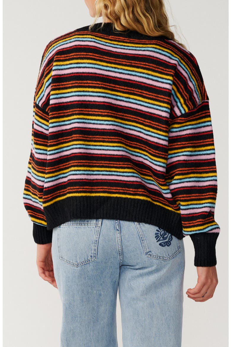 Surf Revival Jacquard Cardigan, Alternate, color, BLACK/ MULTI
