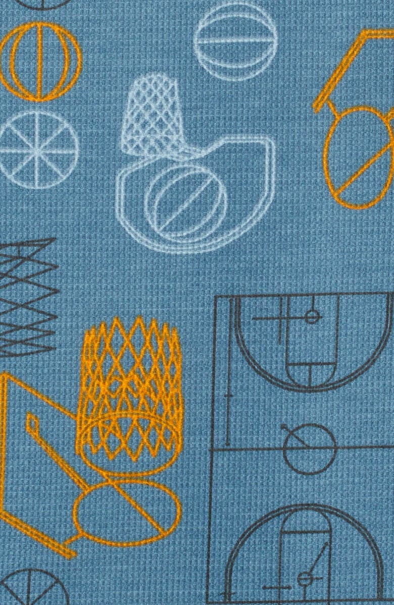 Nordstrom Kids' Two-Piece Henley Short Pajamas, Alternate, color, Blue Sports Court