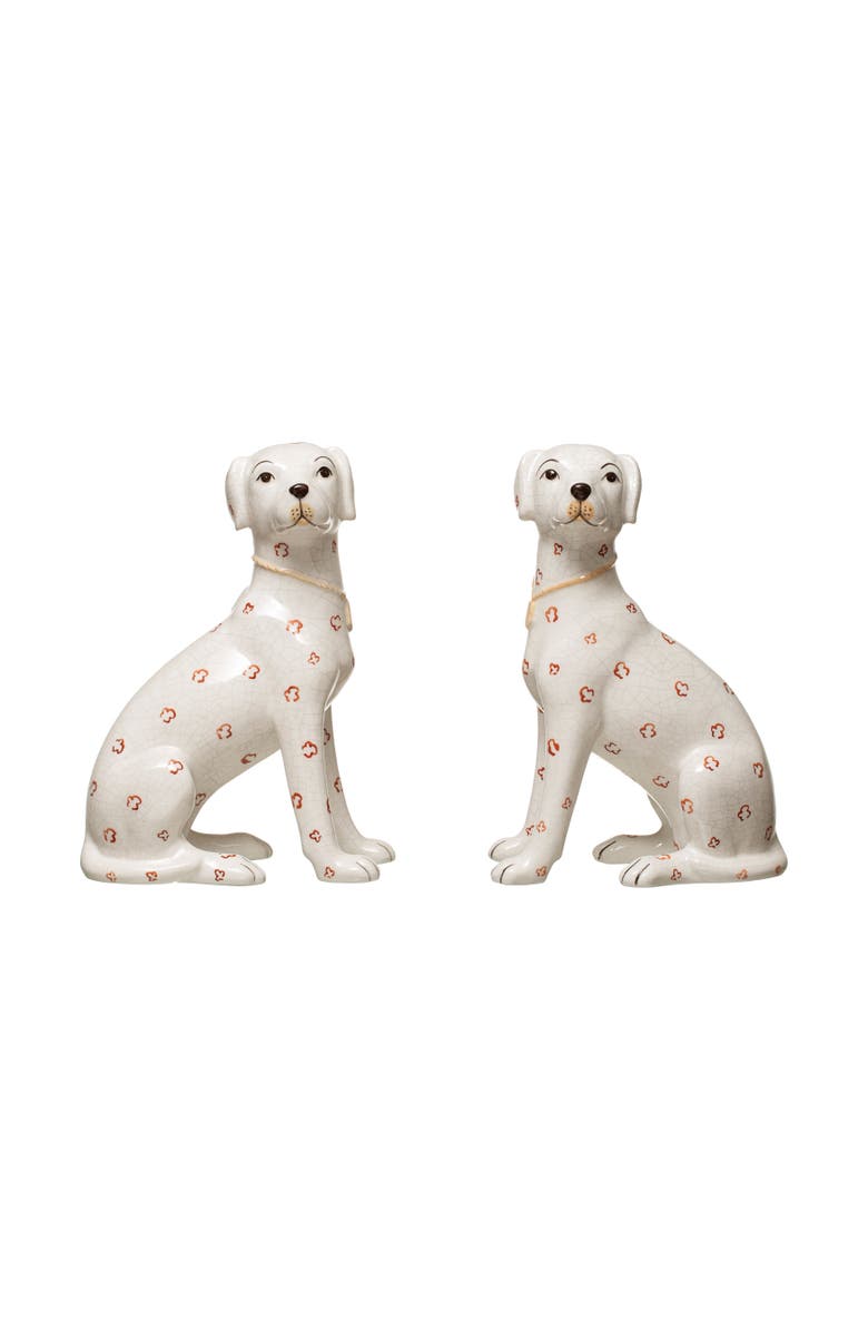 Storied Home Dolomite Hand-Painted Dog, 2 Styles, Main, color, White