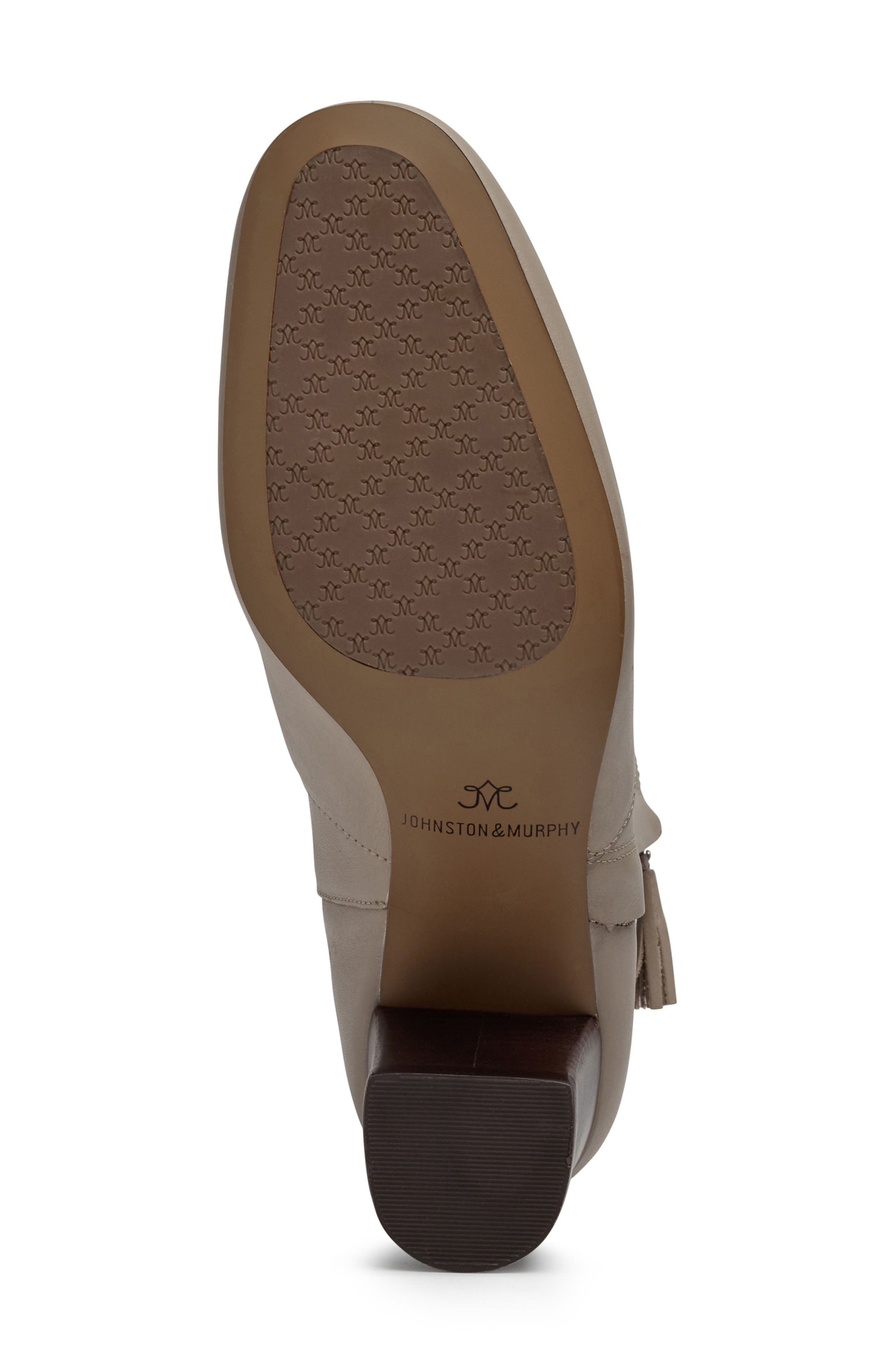 Johnston & Murphy Eleanor Block Heel Bootie, Alternate, color, Beige Calfskin