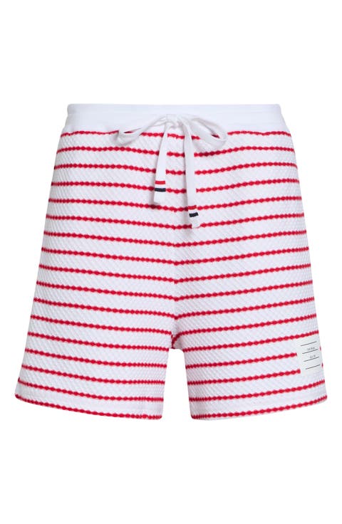 Stripe Cotton Honeycomb Jacquard Shorts