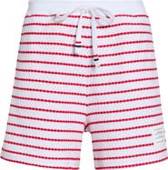 Thom Browne Stripe Cotton Honeycomb Jacquard Shorts