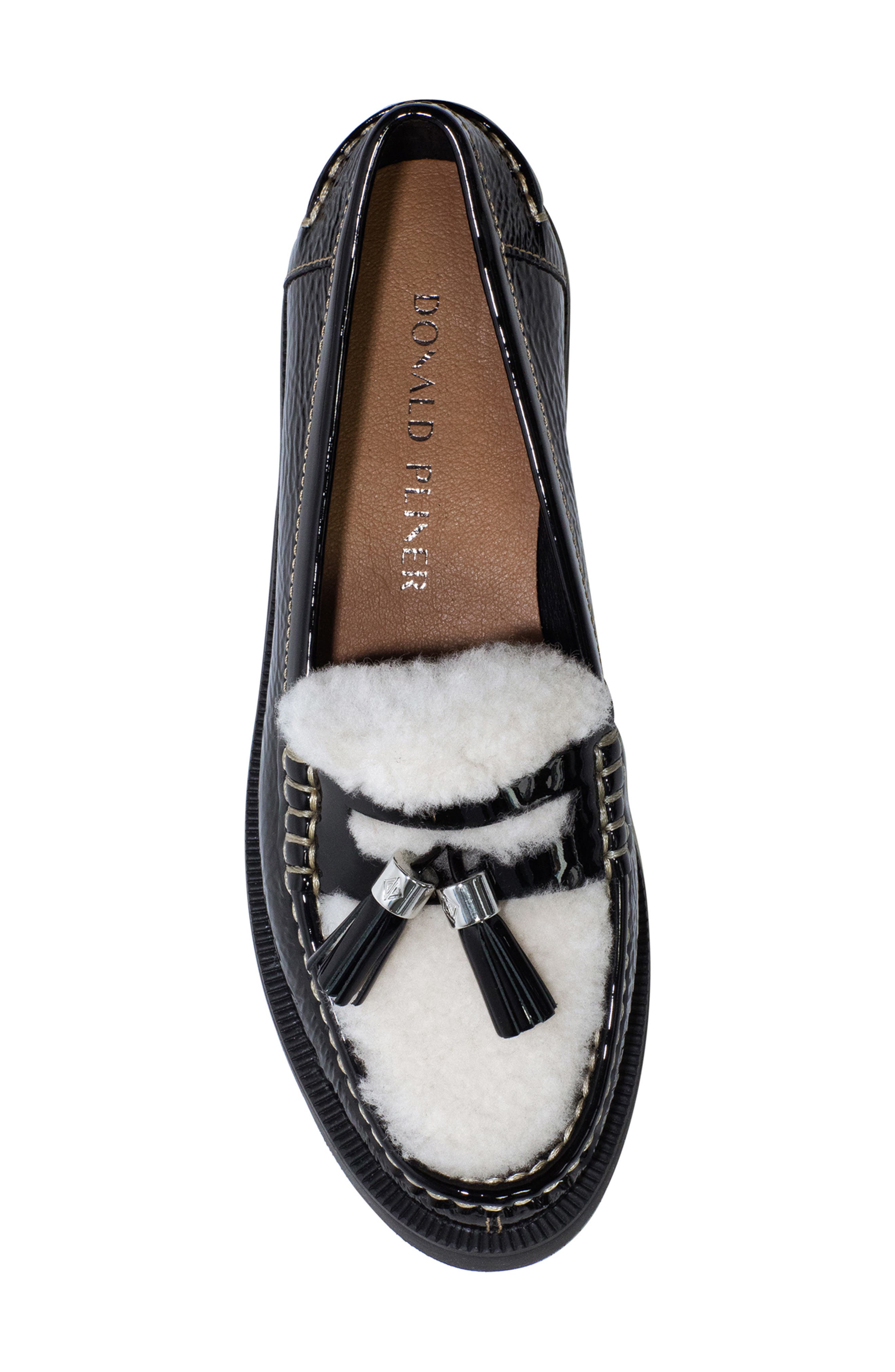 Donald Pliner Genuine Shearling Tassel Loafer, Alternate, color, 
