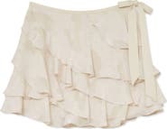 Reiss Cameron Ruffle Tie Waist Jacquard Skirt