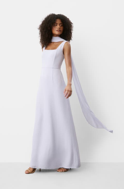Lilly Square Neck Chiffon Maxi Dress