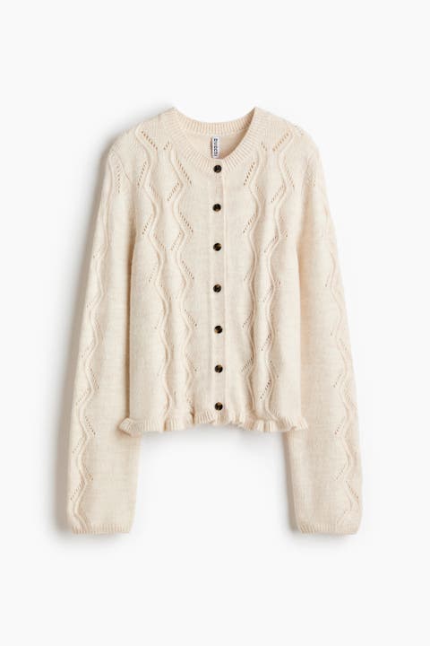 Pointelle-knit Cardigan