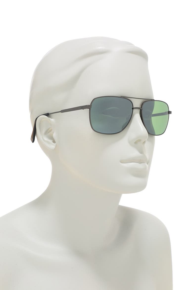 60mm Navigator Sunglasses, Main, color, SEMI MATTE GUNMETAL