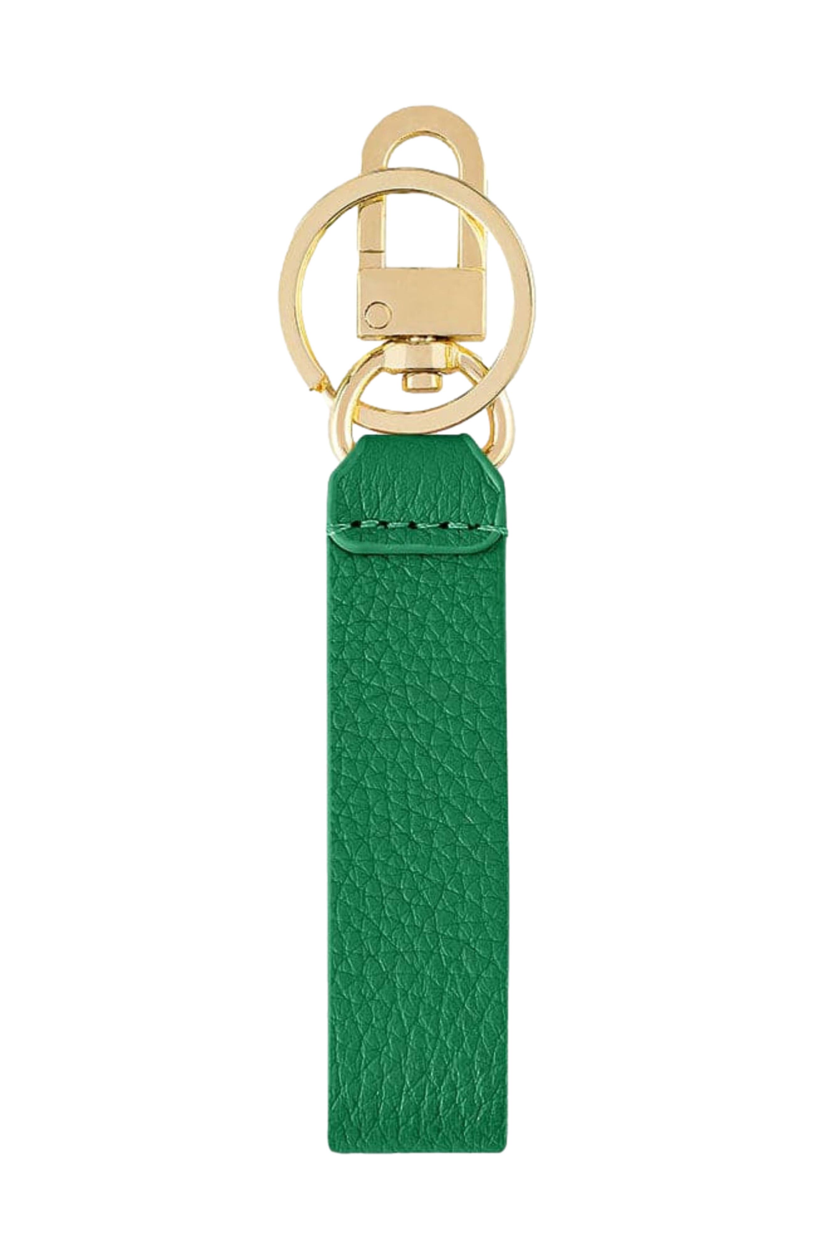 MAISON de SABRÉ Upcycled Leather Keychain, Alternate, color, Emerald Green