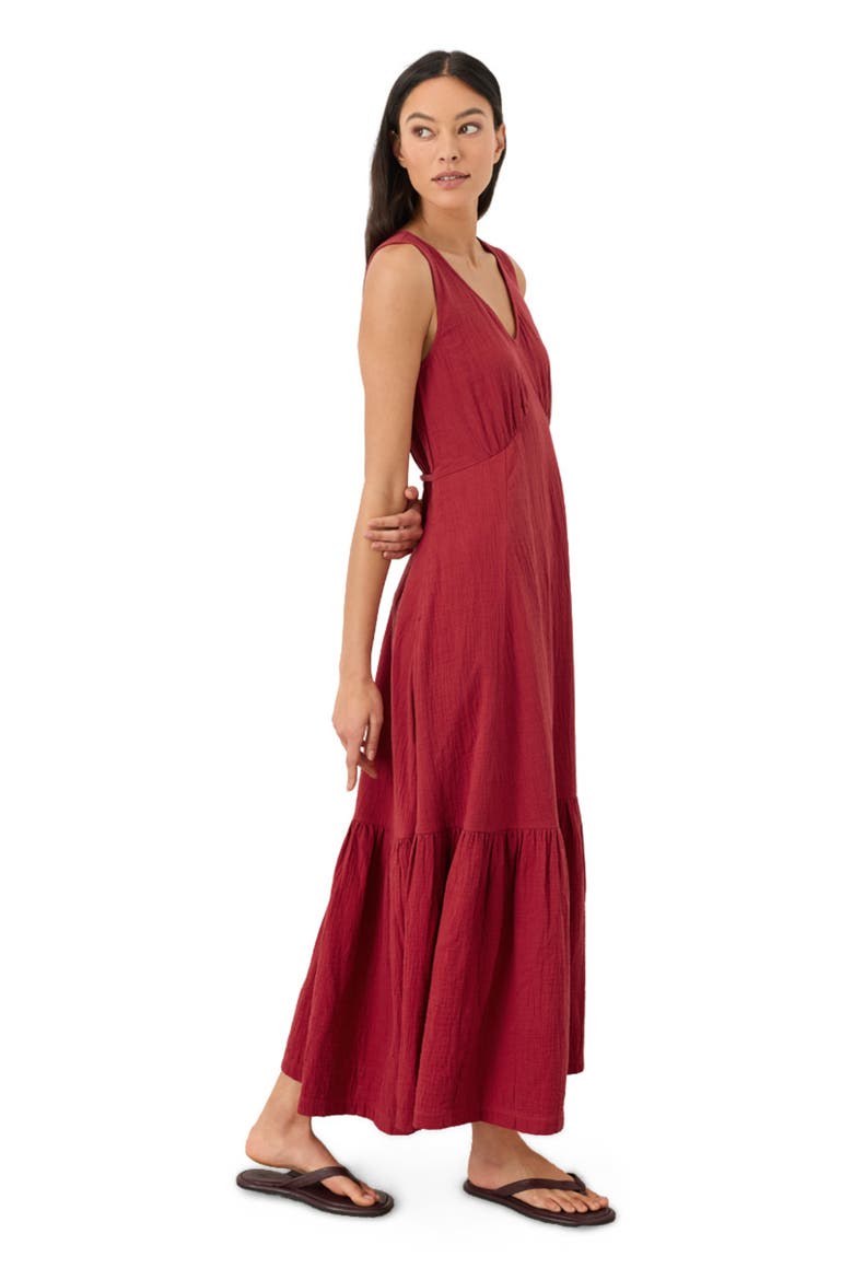 Organic Cotton Double Gauze Beach To Brunch Dress, Alternate, color, Poppy Red