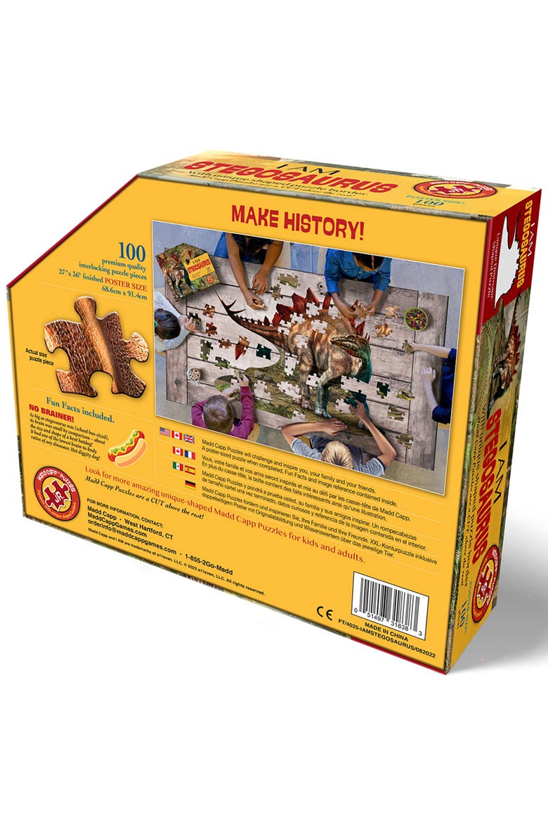 Stegosaurus 100 Piece Jigsaw Puzzle, Alternate, color, Multicolored