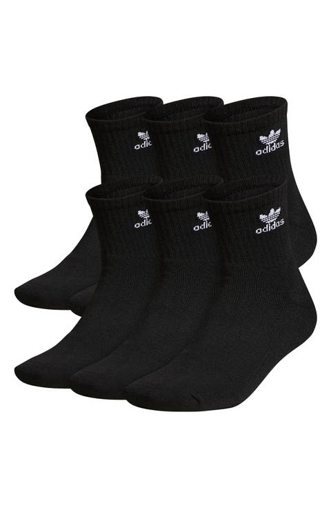 6-Pack Trefoil Performance Quarter Crew Socks