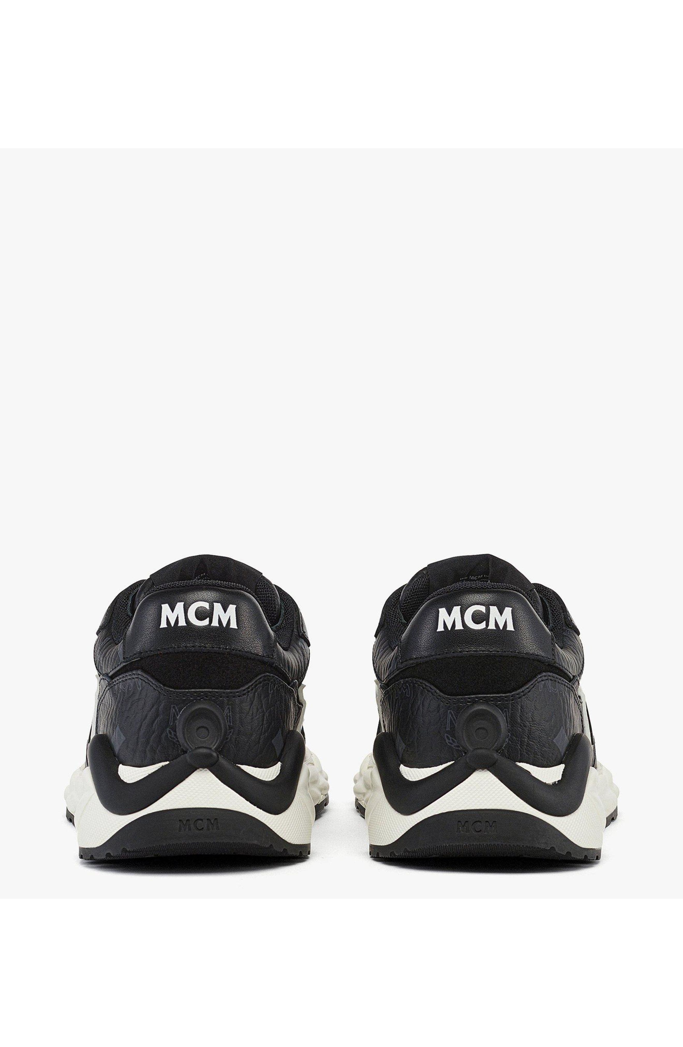 MCM Skywander Sneakers in Visetos, Alternate, color, 
