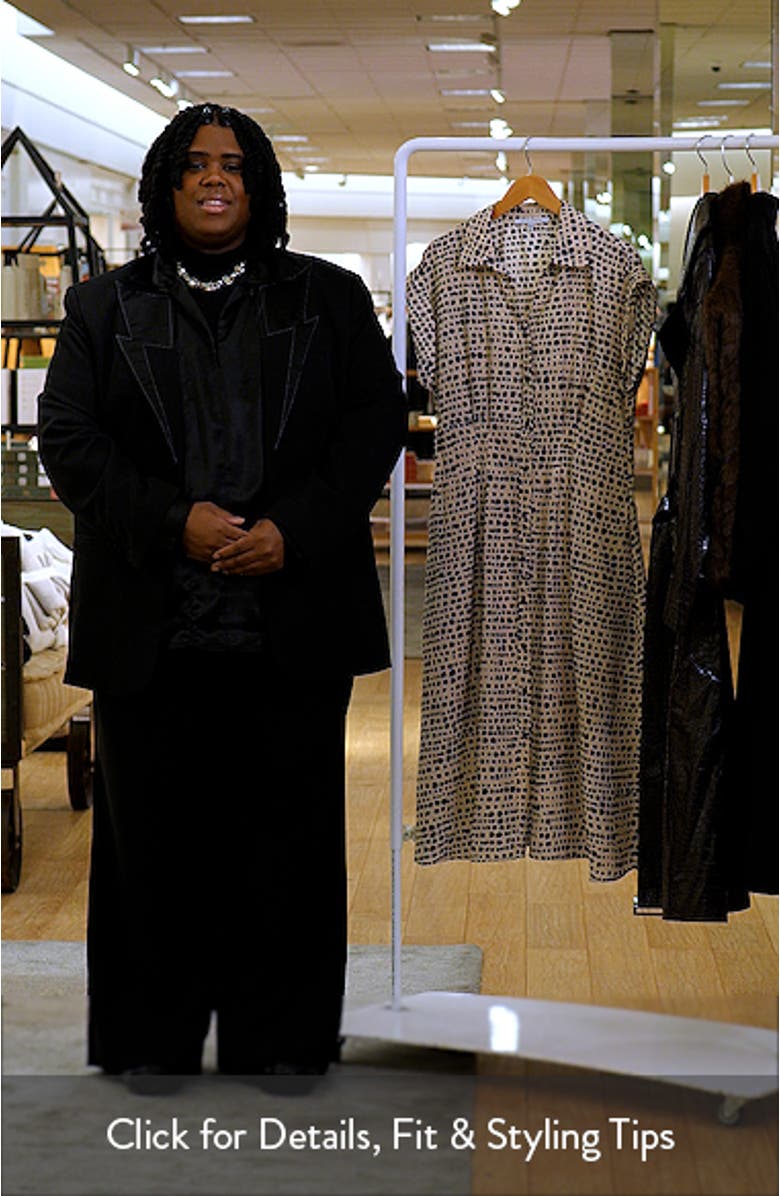 Mixed Dot Print Midi Shirtdress, sales video thumbnail