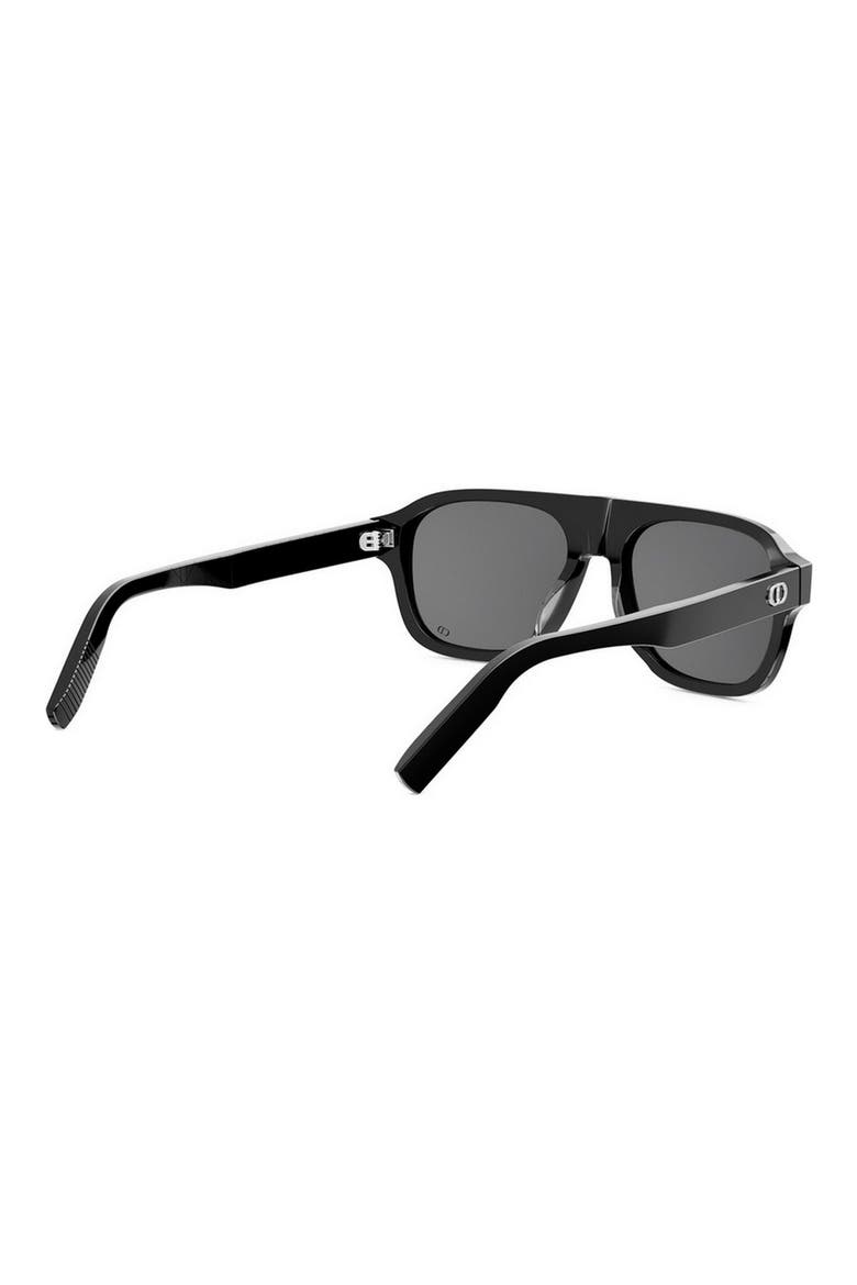 CD Icon A1I 55mm Gradient Pilot Sunglasses, Alternate, color, SHINY BLACK / SMOKE