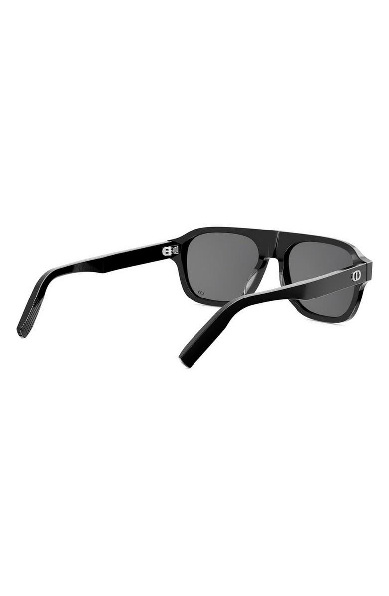 DIOR CD Icon A1I 55mm Gradient Pilot Sunglasses, Alternate, color, Shiny Black / Smoke