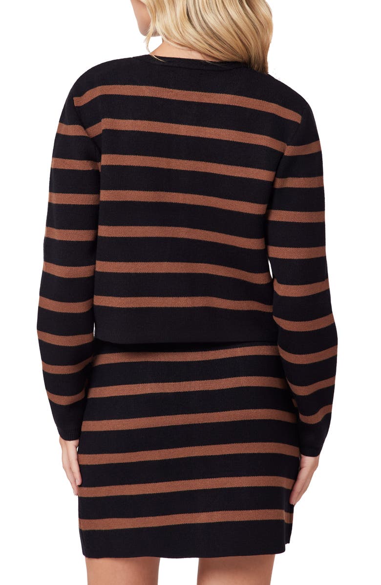 Scotch & Soda Stripe Cardigan, Alternate, color, Black Night/ Brown