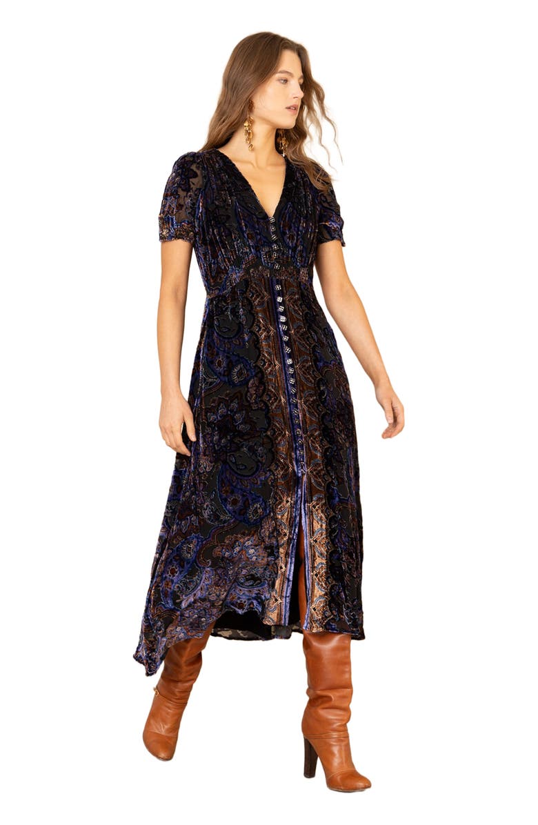 Hale Bob Paisleigh Velvet Dress, Alternate, color, 