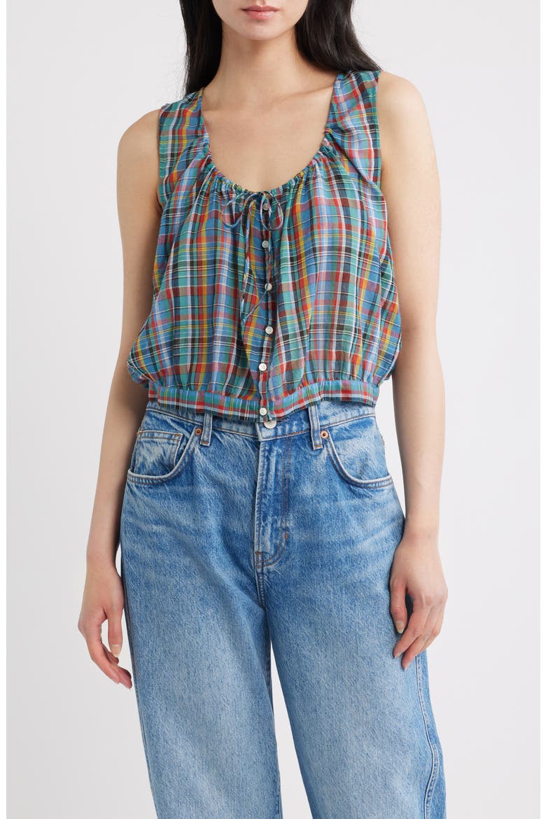Theo Organic Cotton Top, Main, color, ALDERBROOK PLAID