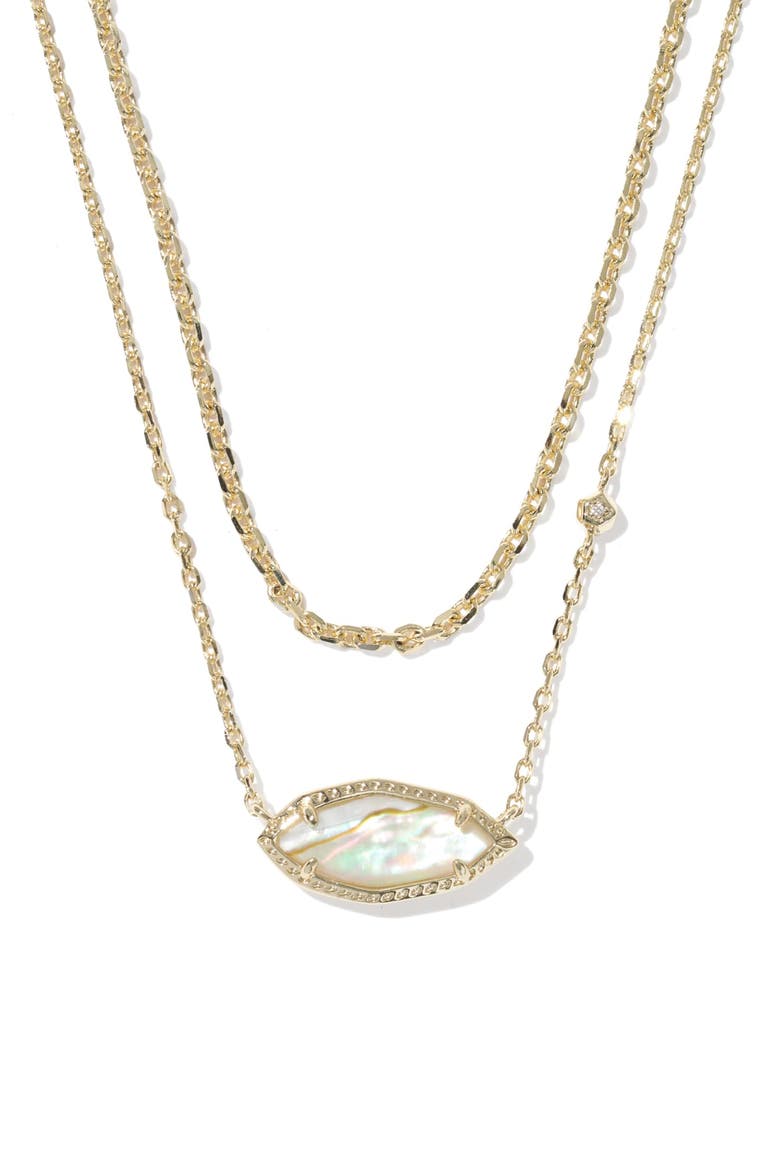 Ophelia Multistrand Necklace, Main, color, GOLD IRIDESCENT ABALONE