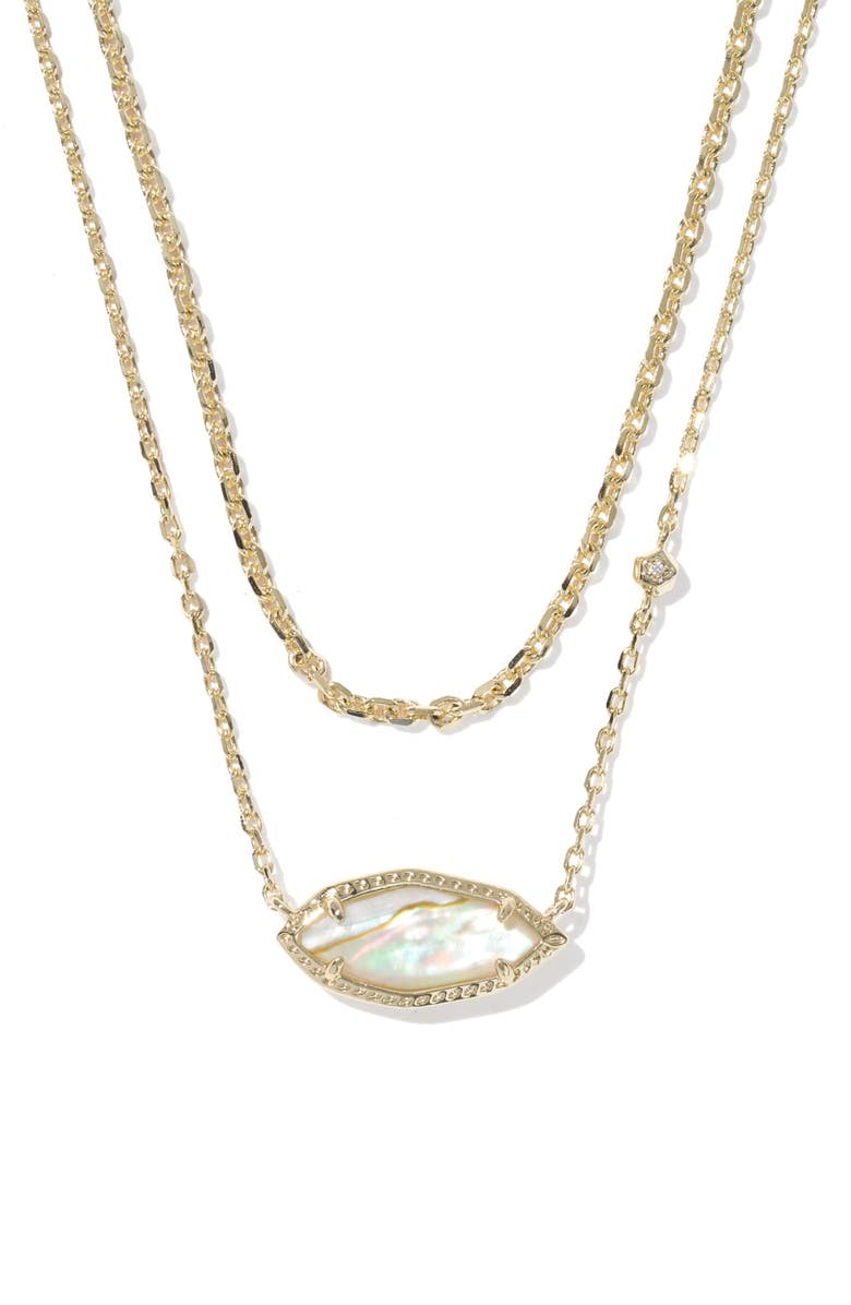 Kendra Scott Ophelia Multistrand Necklace, Main, color, Gold Iridescent Abalone