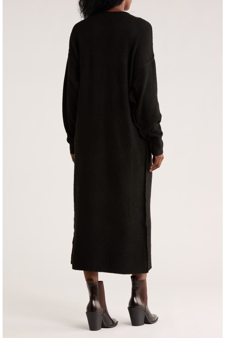 Tribeca Long Sleeve Midi Sweater Dress, Alternate, color, BLACK