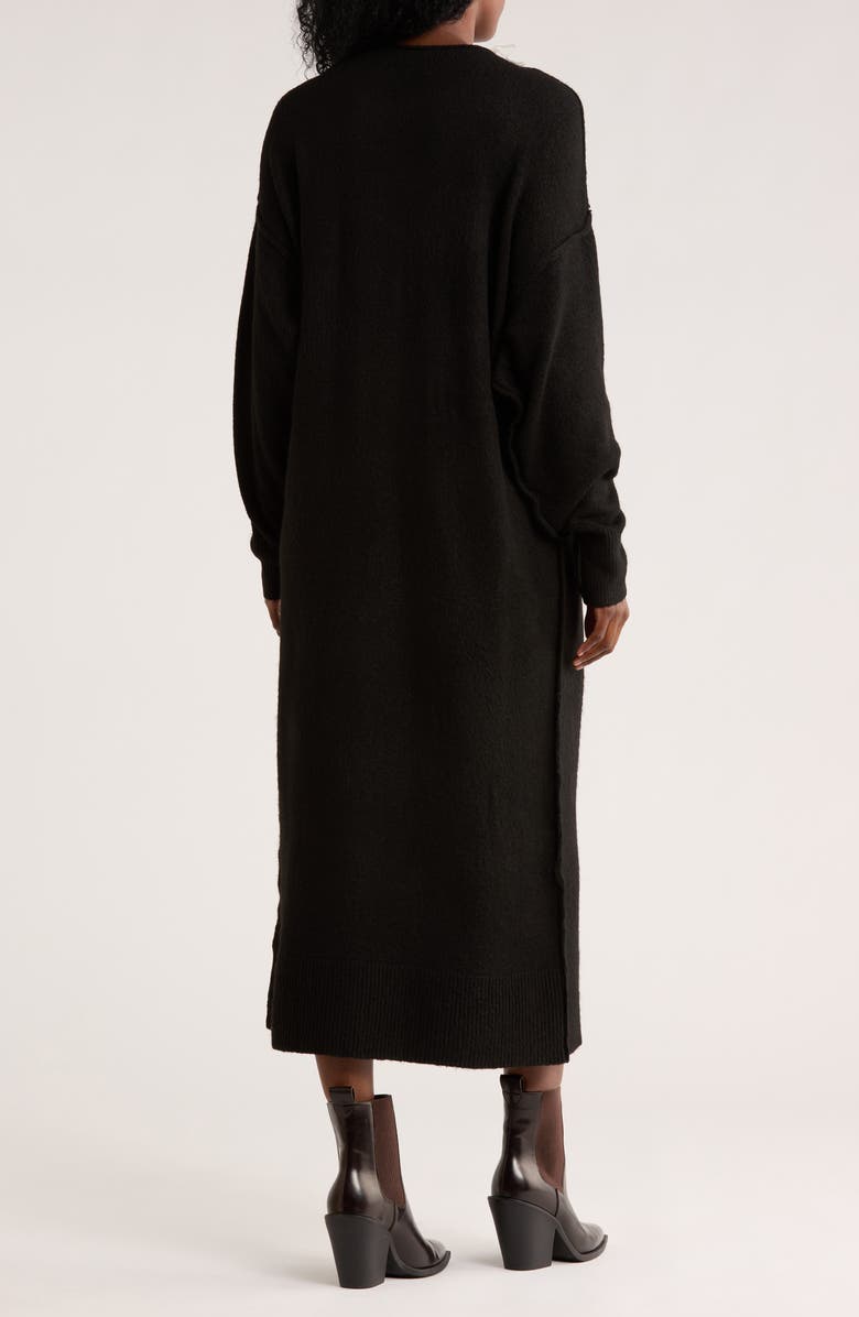 STITCHDROP Tribeca Long Sleeve Midi Sweater Dress, Alternate, color, Black