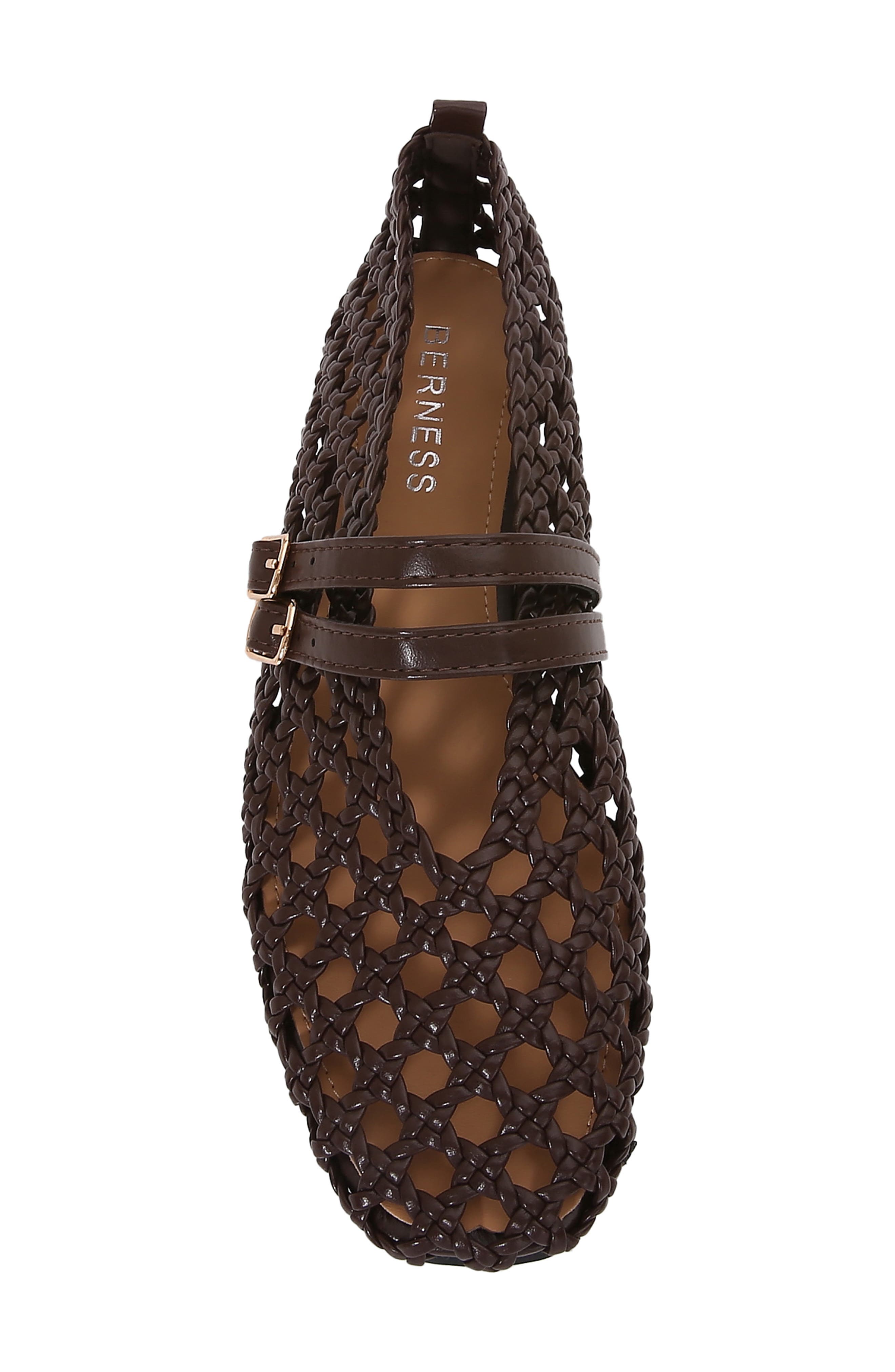 Vica Woven Mary Jane Flat, Alternate, color, COFFEE
