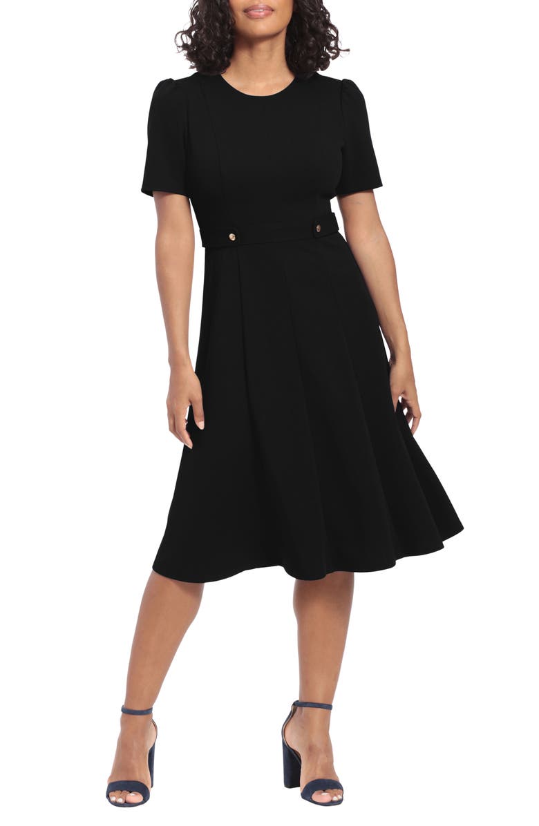 Short Sleeve Fit & Flare Midi Dress