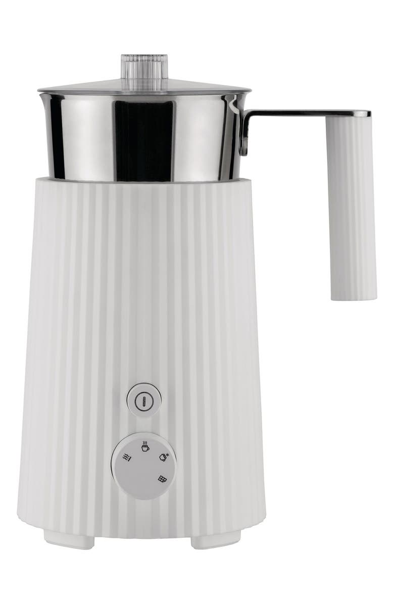 ALESSI Plissé Multi Function Milk Frother, Main, color, White