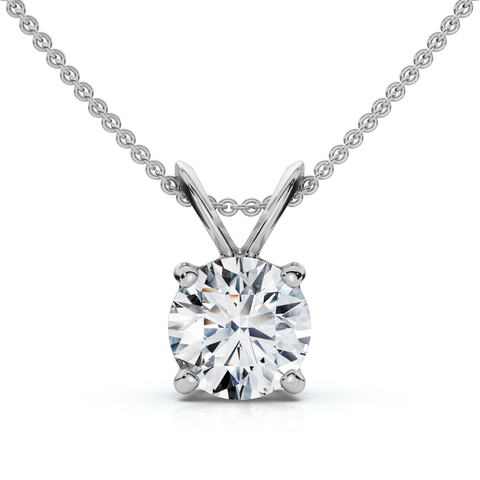 3/4ct Diamond Round Solitaire Pendant 14K Gold Lab Grown