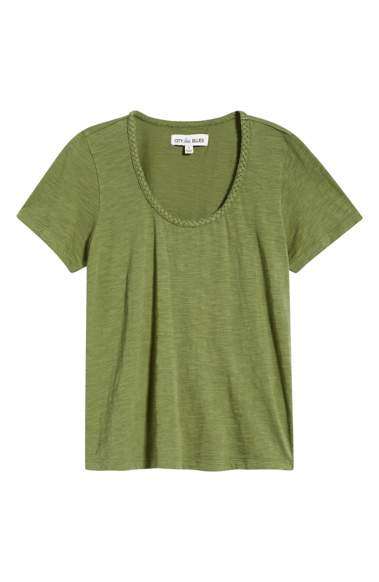 CITY BLUES Braided Neck Relaxed Fit Cotton T-Shirt, Alternate, color, 