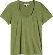 CITY BLUES Braided Neck Relaxed Fit Cotton T-Shirt