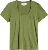 CITY BLUES Braided Neck Relaxed Fit Cotton T-Shirt