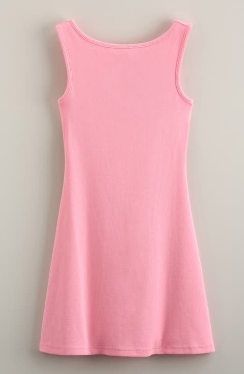 Kids' Open Back Cotton Rib Dress (Big Kid)