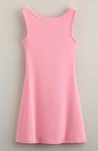 Kids' Open Back Cotton Blend Rib Dress