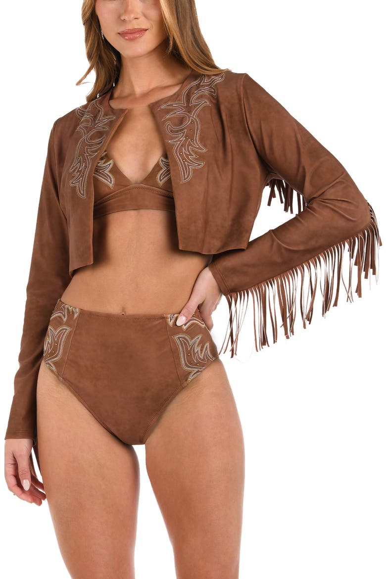 Adeline Bolero Crop Cover-Up Jacket, Main, color, BRONZE