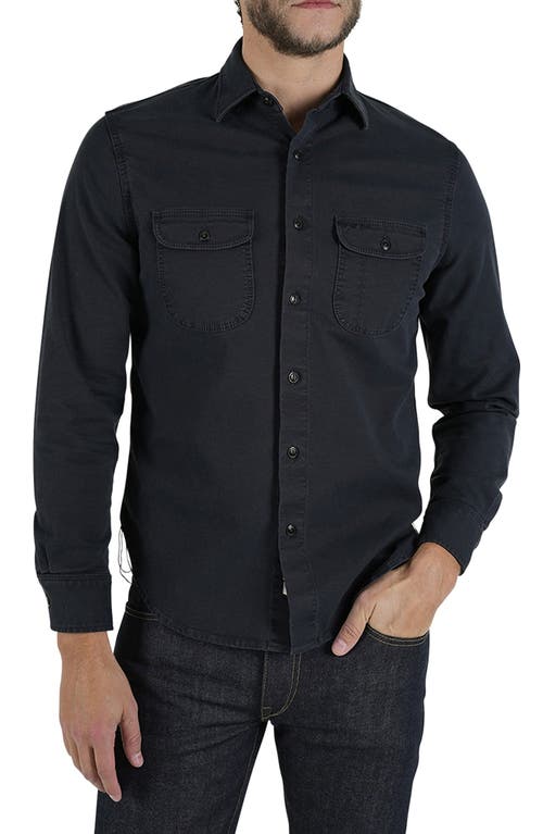 HIROSHI KATO The Brace Cotton Button-Up Shirt in Black 