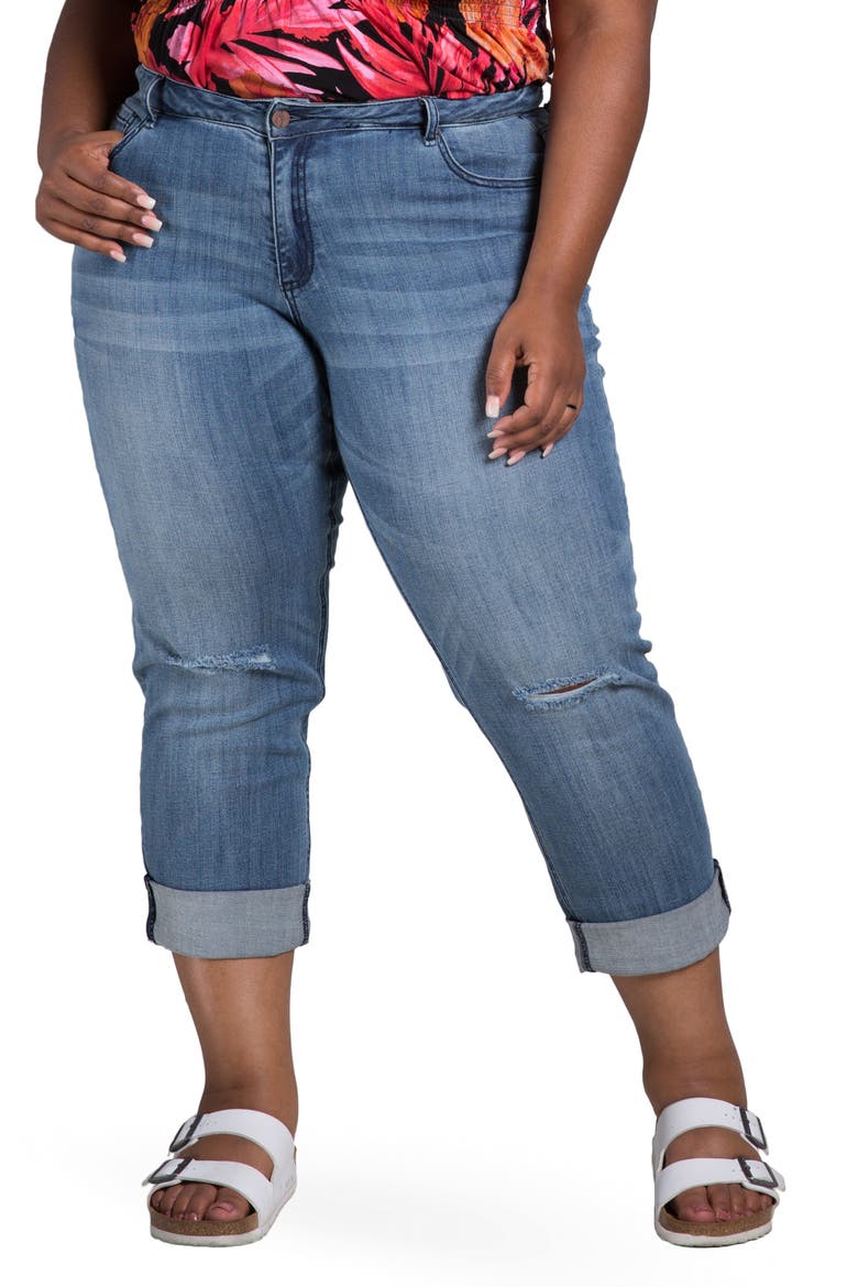 Verla True Ripped Boyfriend Jeans, Alternate, color, 3222DKBLUE