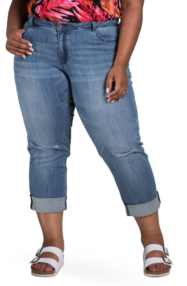 Poetic Justice Verla True Ripped Boyfriend Jeans, Alternate, color, 