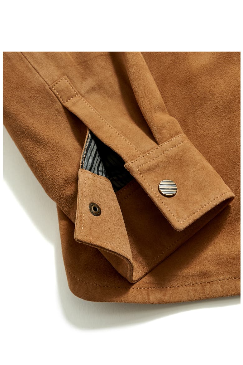 Suede Snap Front Work Shirt, Alternate, color, CAMEL