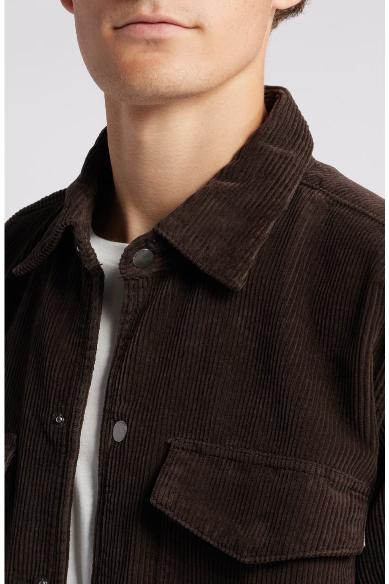 Hudson Perry Corduroy Snap-Up Overshirt, Alternate, color, METEORITE CORDUROY