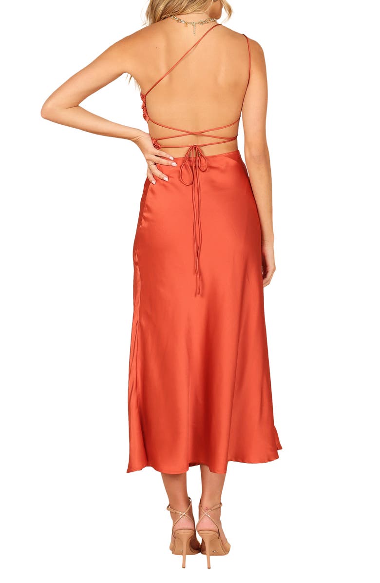 Petal & Pup Forelle One-Shoulder Satin Dress, Alternate, color, 