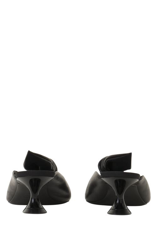 Lanvin Midnight Step Bow Leather Mule With Heel In Animal Print