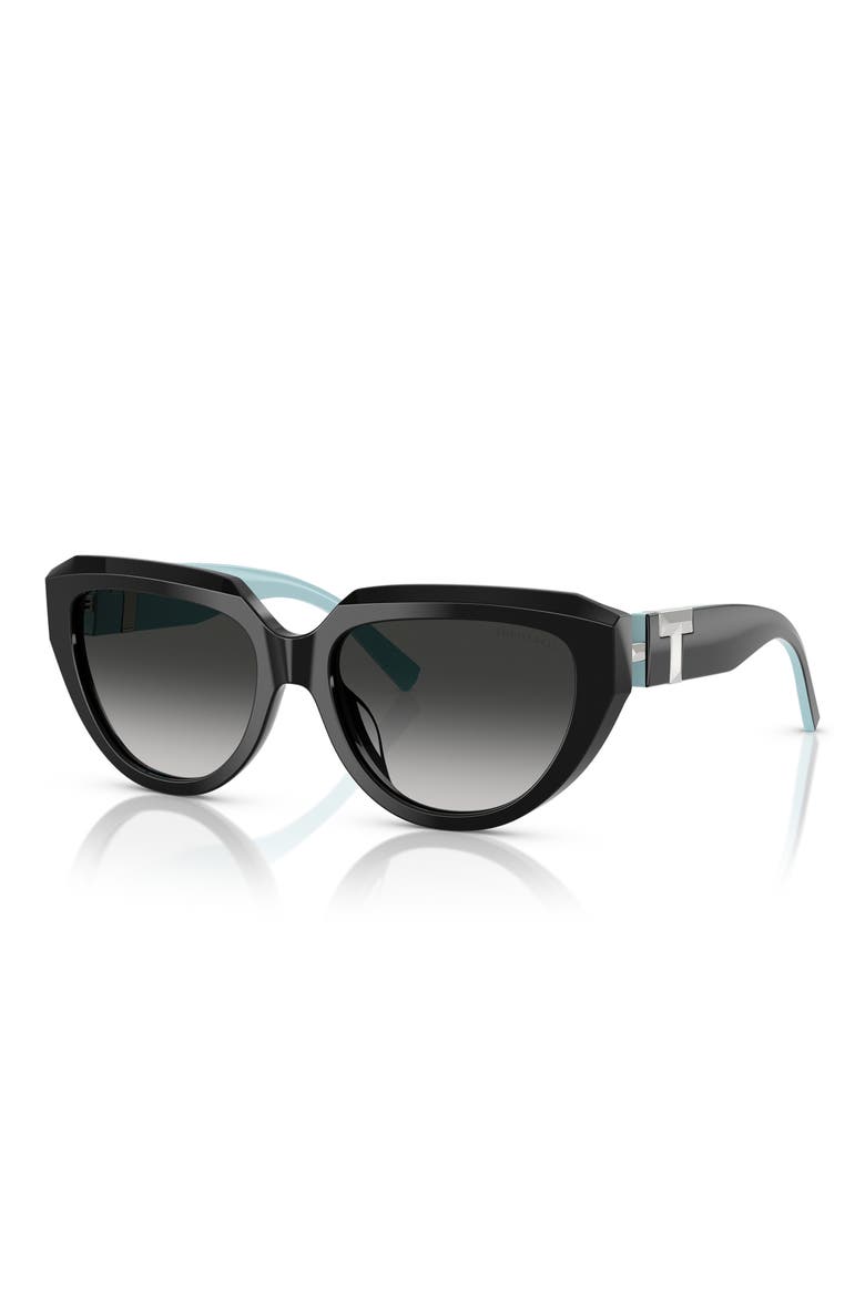 55mm Pillow Sunglasses, Alternate, color, BLACK / GREY GRADIENT