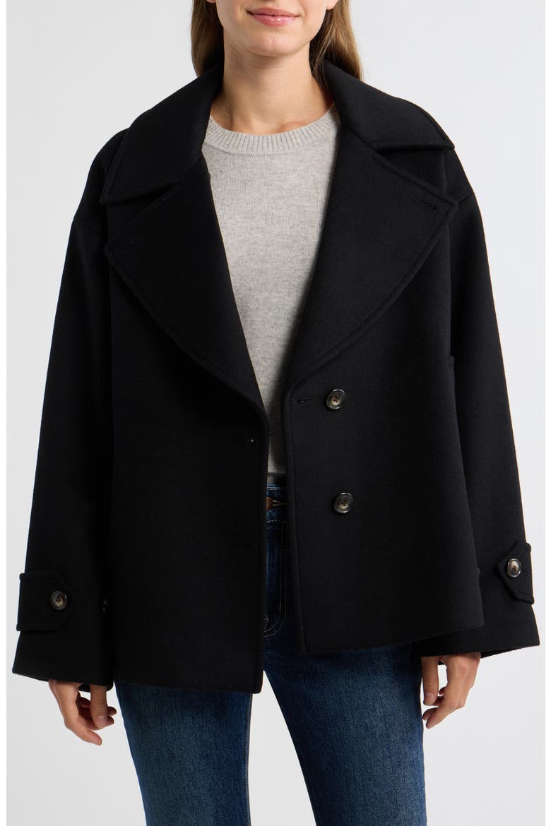 Single Breasted Crop Coat, Alternate, color, BLACK