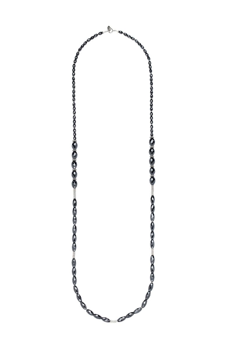 Anna Beck Sterling Silver Hematite Beaded Long Necklace, Main, color, 