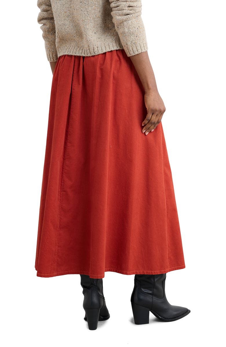 Seasalt Cornwall Mevagissey Organic Cotton Midi Skirt, Alternate, color, Dark Cinnamon