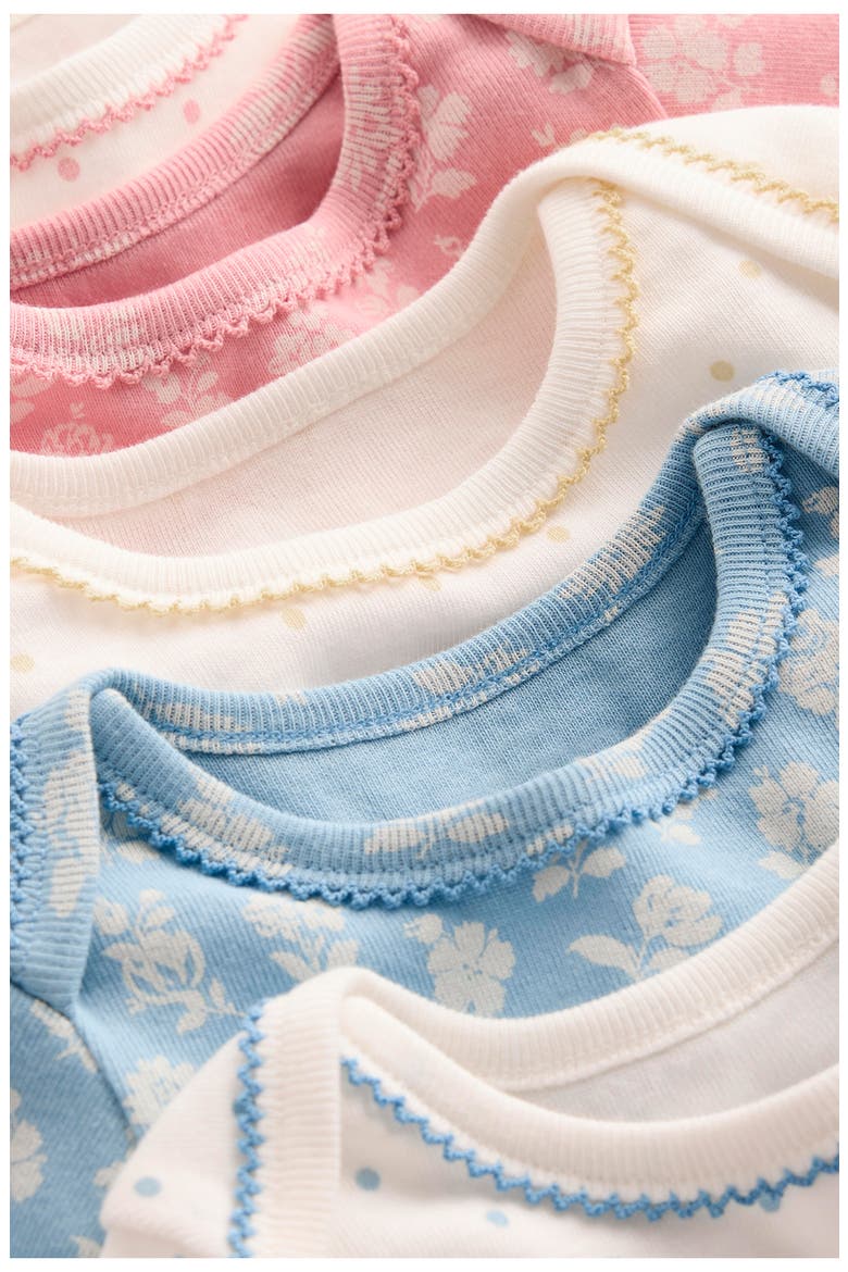 5-Pack Assorted Long Sleeve Cotton Bodysuits, Alternate, color, MULTI FLORAL SPOTS