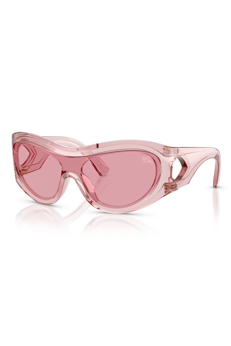 138mm Irregular Shield Sunglasses, Alternate, color, PINK/ DARK PINK