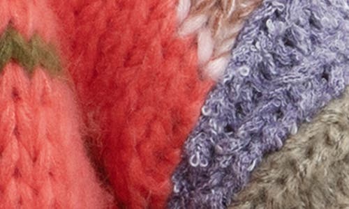 Saachi Rainbow Chunky Knit Cardigan In Neutral
